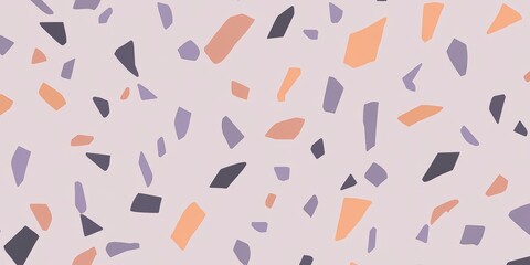 Abstract Terrazzo Pattern with Soft Colors and Shapes