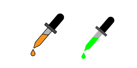 Dropper icon. Tincture picker icon collection. Pipette signs set. Dropper isolated icons collection. Stock vector