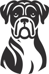 Boxer dog silhouette vector illustration Black silhouettes of breeds of dogs.