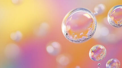 Ethereal Bubble Dance: Captivating Iridescent Spheres in the Sky