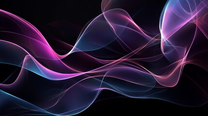 Obraz premium Elegant Colorful Waves in Shades of Black and Purple. AI generated illustration
