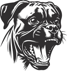 black and white illustration of a dog