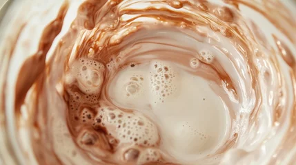 Fototapete Rund Swirling Creamy Delight: A Captivating Chocolate Shake Texture © Photock Agency