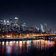 Obraz premium country skyline at night