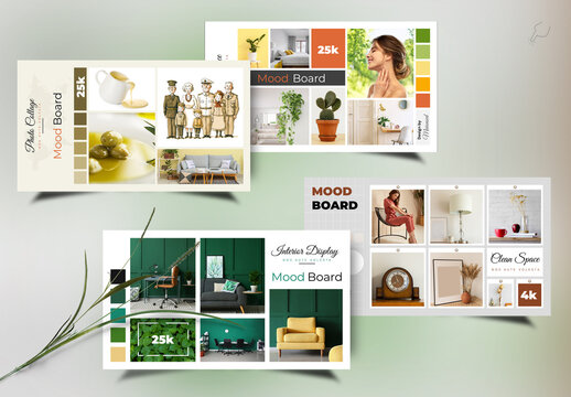 Simple MoodBoard Layout With Dark & Light Accents