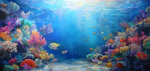 Naklejka premium Colorful coral reef underwater