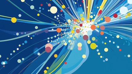 Creative Abstract Background Demonstrating the Concept of a Central Information Hub as the Single Source of Truth with Vibrant Data Streams Interconnecting