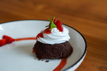 chocolate cake with strawberry