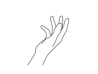 Hand hold take receive something, hand draw sketch doodle