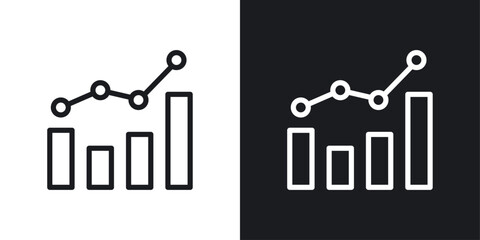 Analytic icon vecor set. thin line style