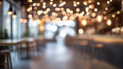 Cozy Cafe Ambience with Warm Fairy Lights