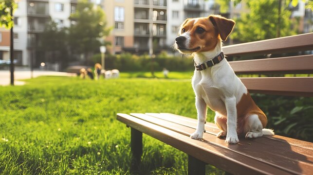 Friendly Dog Relaxing in Pet-Friendly Apartment Complex