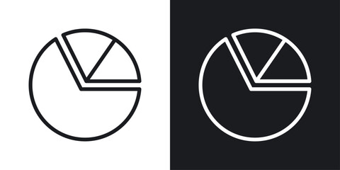 Pie chart icon vecor set. thin line style