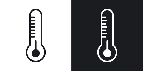 Temperature icon vecor set. thin line style