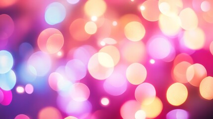 Fototapeta premium Vibrant Bokeh Lights in Shades of Pink, Purple, and Orange