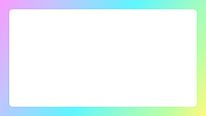 Obraz premium 白または透明の背景にパステルカラーのグラデーションのフレーム - シンプルでポップなバナーの素材 - 16:9 
