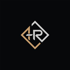 HR or RH abstract outstanding letter design. Awesome branding company different colors illustration logo.	