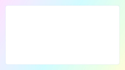 白または透明の背景に薄いパステルカラーのグラデーションのフレーム - シンプルでかわいいバナーの素材 - 16:9