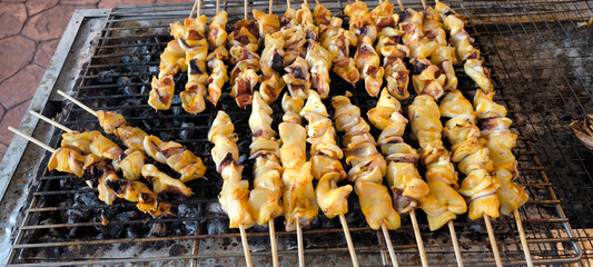 Grilled squid, fresh food from the sea