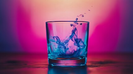 Vibrant Glass of Water with Splash
