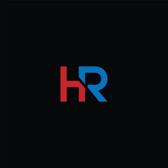 HR or RH abstract outstanding letter design. Awesome branding company different colors illustration logo.	