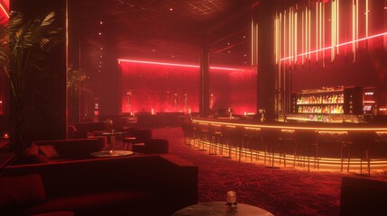 Obraz premium Luxurious Online Casino Backdrop with Elegant Bar Area, Stylish Cocktails, Plush Seating, and Happy Players