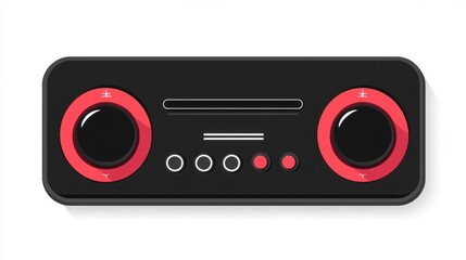 Obraz premium Basic music player bar sticker with essential playback controls, isolated on white background