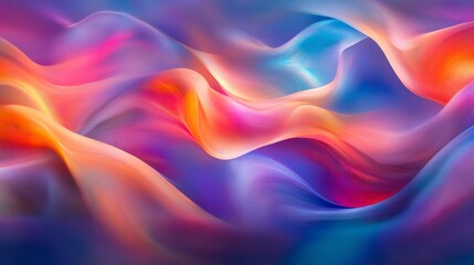 Obraz premium Vibrant Waves of Color: A Mesmerizing Digital Landscape
