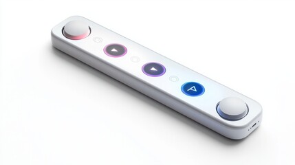 Clean audio player bar sticker with essential playback controls, isolated on a white background