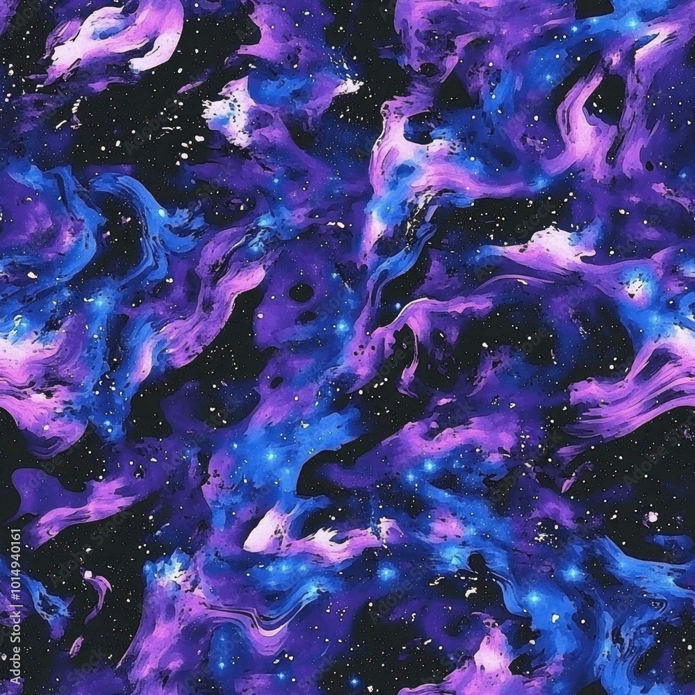 Wall mural cosmic abstract art: nebula-inspired swirls and galaxy patterns