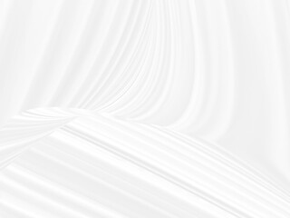 Clean woven beautiful soft fabric abstract smooth curve shape decorative fashion textile silver white background