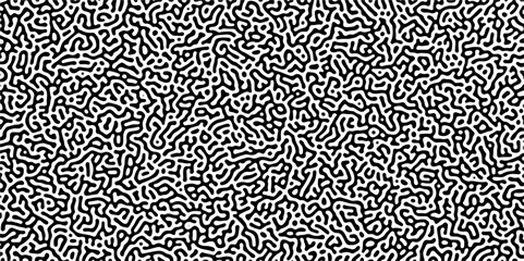 Abstract Turing Spiral Circular Pattern Background Design. Gradient noise line abstract spread geometric background. Turing reaction diffusion monochrome seamless pattern with chaotic.