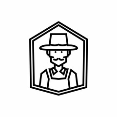 Breeder or farmer Logo design, person with a hat vector illustration 