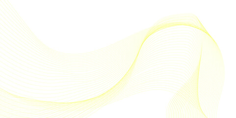 Wavy shiny golden moving wave lines design element for banner design. Abstract futuristic technology wave glowing lines background. Frequency sound wave technology, science, banner, template design.