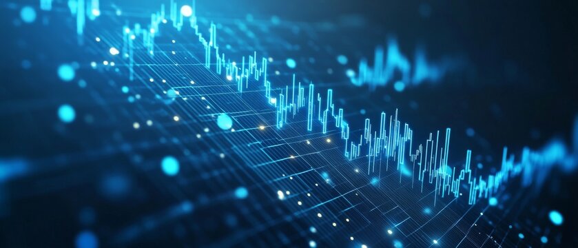 holographic of business chart in digital lines and dots concept - Powered by Adobe