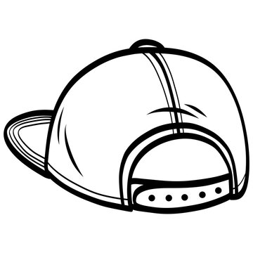 Hat Backward Outline Drawing Illustration