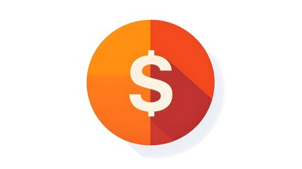 Obraz premium Finance icon with simple dollar sign in a circle