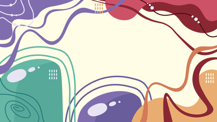 abstract background with flat design with silhouettes of plants 