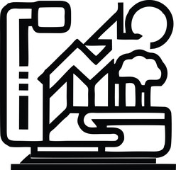 Startup and Development icon Vector SVG, black and white background