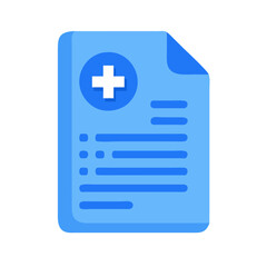 Obraz premium Medical report icon in blue vector, healthcare documentation representation.