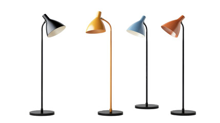 A row of lamps with different colors.on a transparent background. PNG format