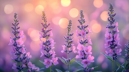 Obraz premium A macro shot of purple angelonia flowers a blurred soft color background