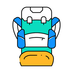 backpack rucksack line icon vector. backpack rucksack sign. isolated symbol illustration