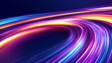 Multicolored Abstract Swirling Light Trails in the Night Sky