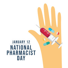 National Pharmacist Day vector design template good for celebration usage. National Pharmacist Day design. flat design. eps 10.