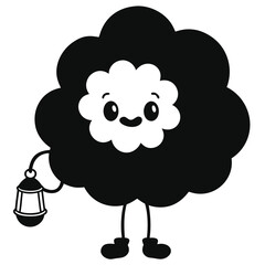 cartoon sheep with background