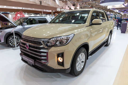ATHENS, GREECE - OCTOBER 5, 2024: KGM Musso Grand at Auto Athina 2024 Motor Show.
