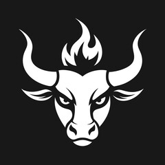  blazing-bull-mascot-logo-silhouette