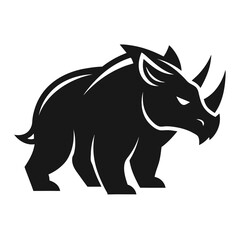 rhino silhouette isolated on white
