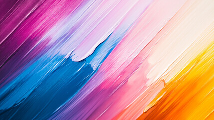 Colorful Abstract Brush Strokes on Canvas